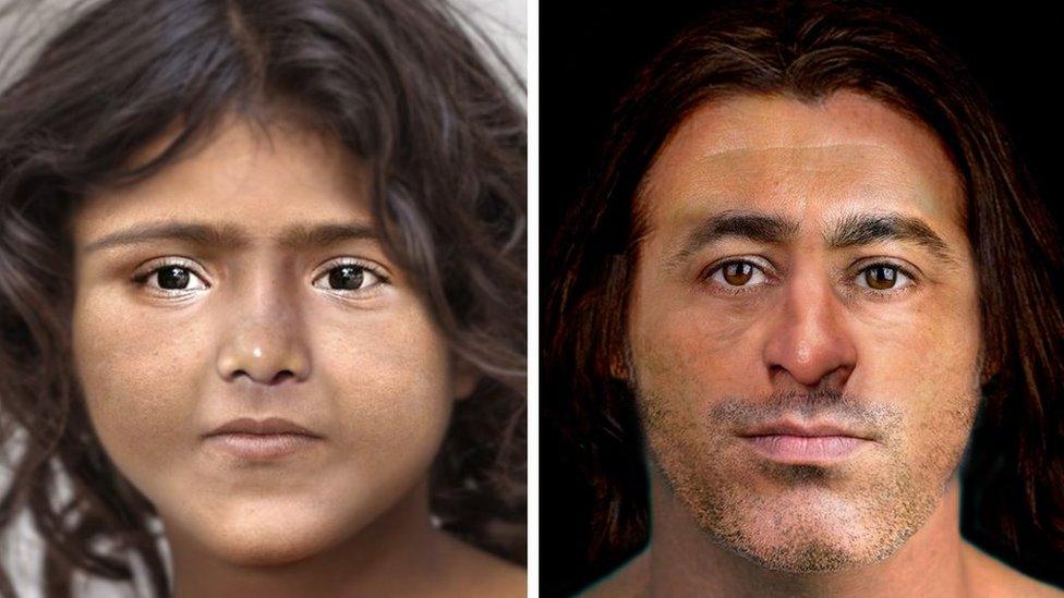 Facial reconstructions of a girl and a man based on skeletons found in an old well in Norwich