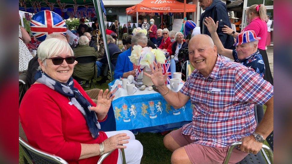 People celebrating at a street party in Gravesend on 1 June