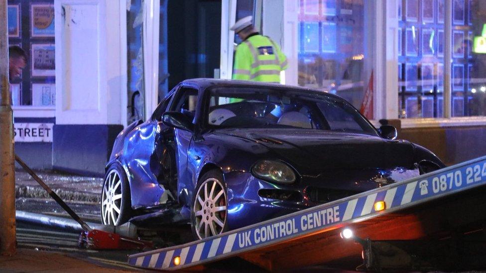 Maserati crash in Hove