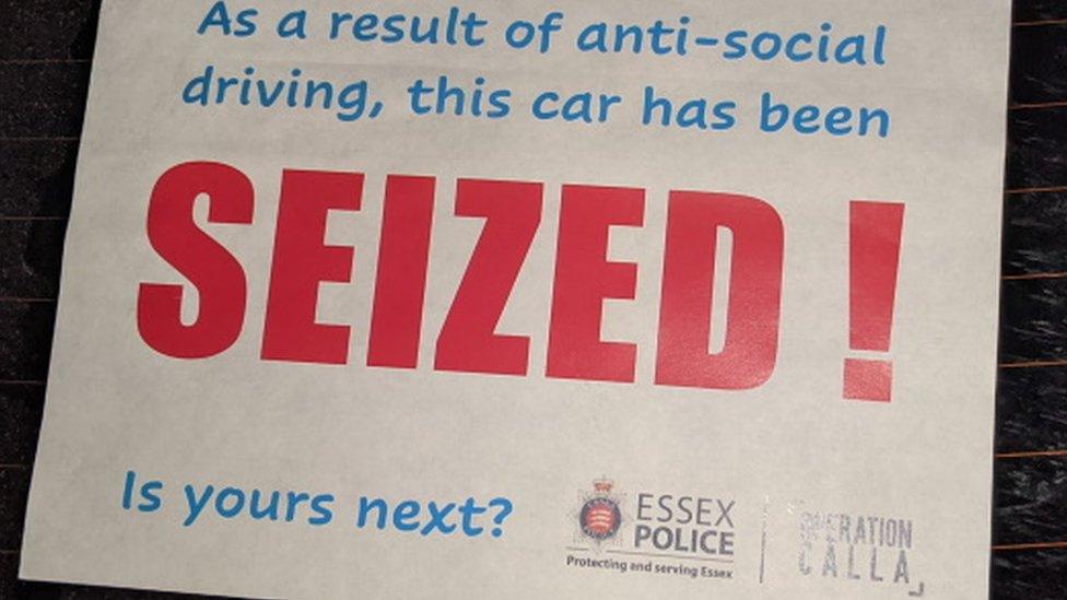 Car seized sign