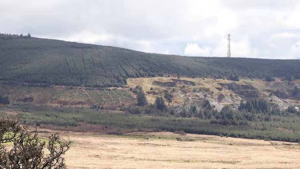 mock-up of what the mast would look like on hills