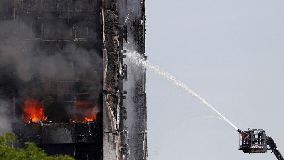 Firefighters battling Grenfell Tower fire