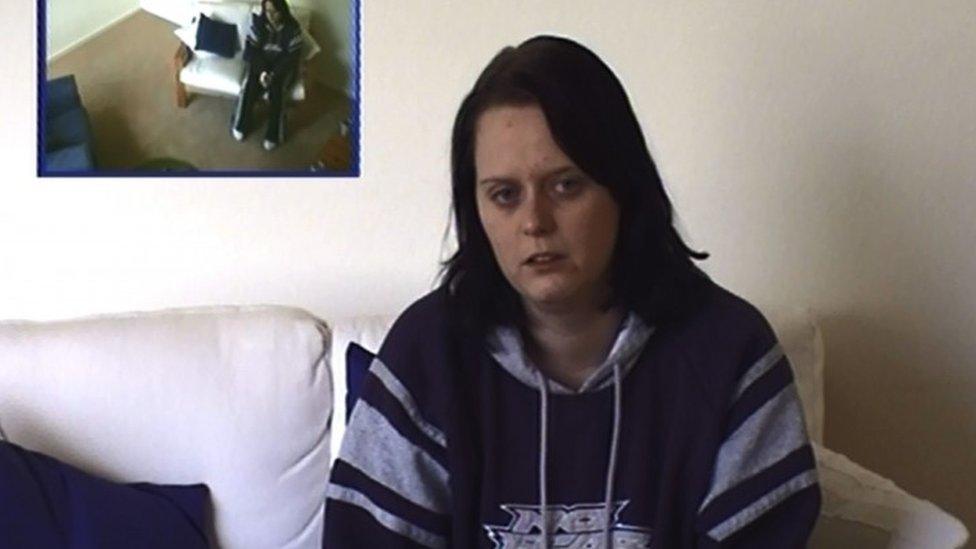 Still from video interview in which Corporal Anne-Marie Ellement alleged that she had been raped by two colleagues, Corporals Thomas Fulton and Jeremy Jones.