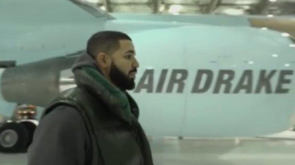 drake near his jet