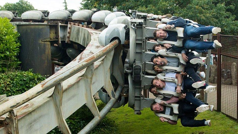 People on the Nemesis rollercoaster