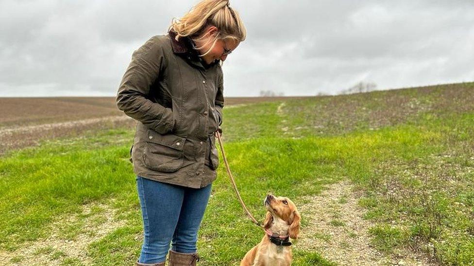 Hannah Povey and Betsy the dog