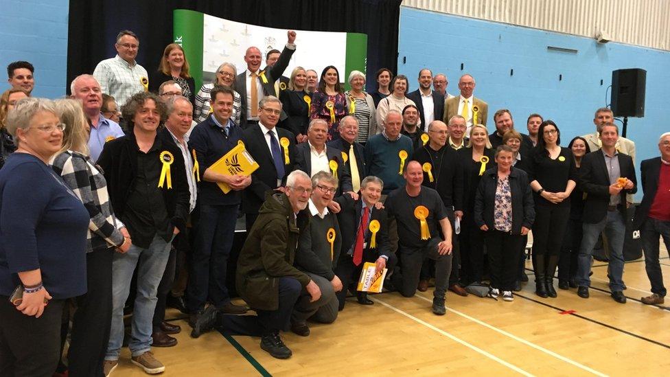 The Liberal Democrats celebrate