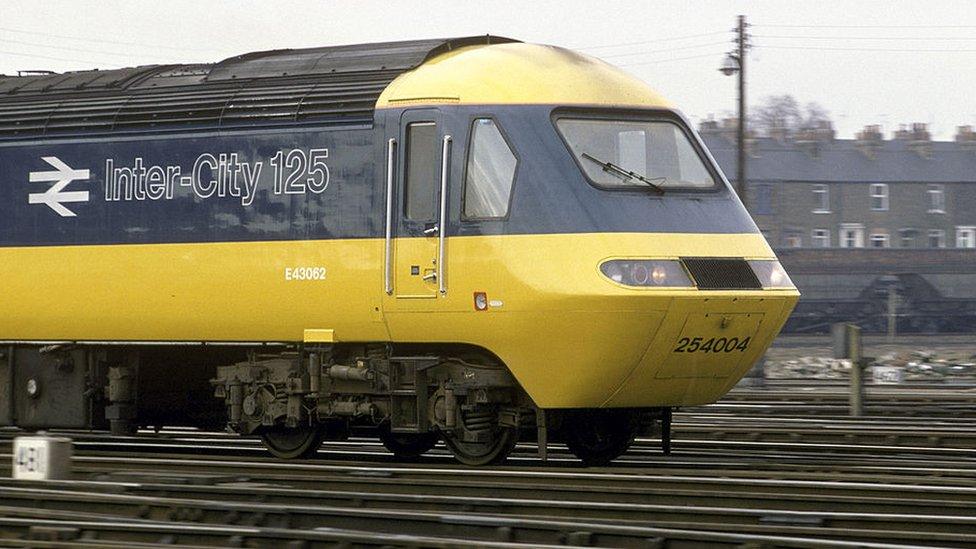 Intercity 125 power unit in old British Rail livery