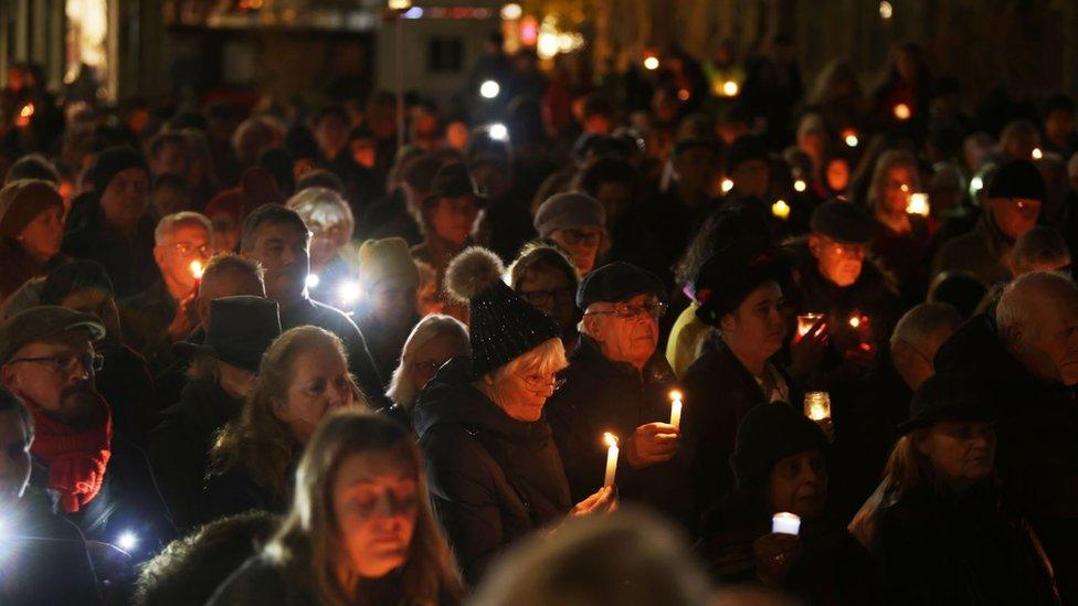 People gathered at the vigil