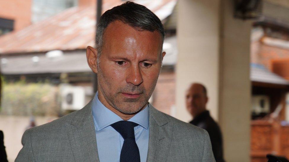 Ryan Giggs arriving at Manchester Crown court on Wednesday