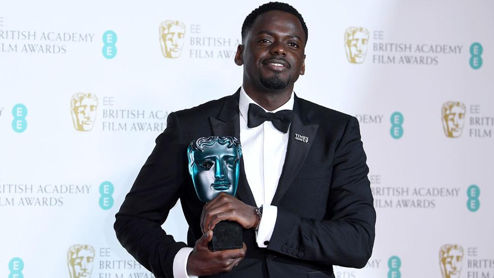 Daniel Kaluuya with his Rising Star award