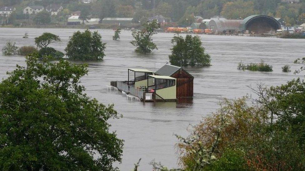 flooded Dell sports field in Kingussie