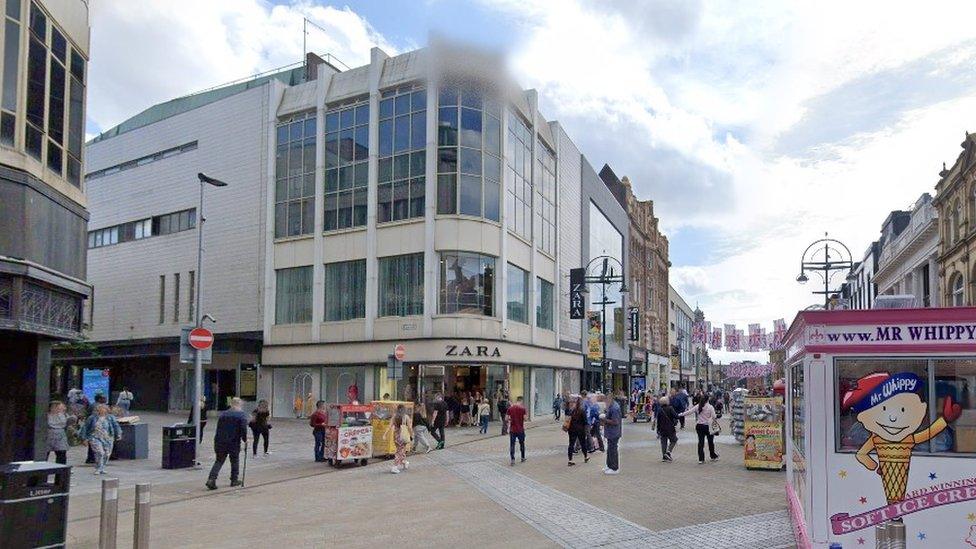 Leeds city centre - junction of Briggate and Kirkgate