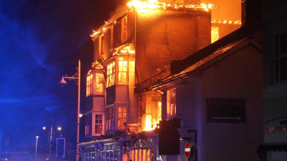 Fire at a building in Bognor Regis