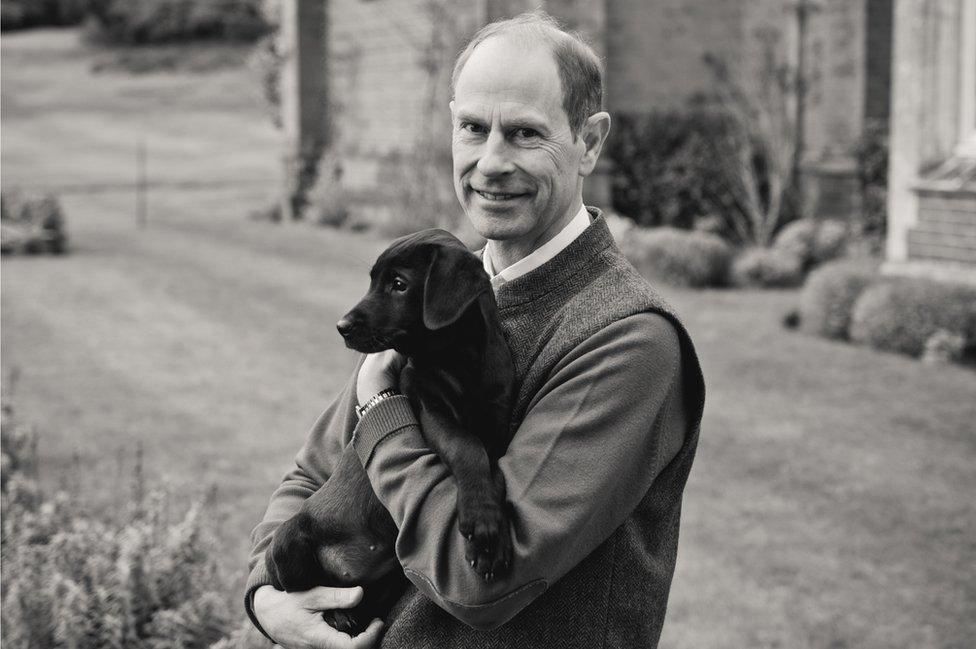 Prince Edward with puppy