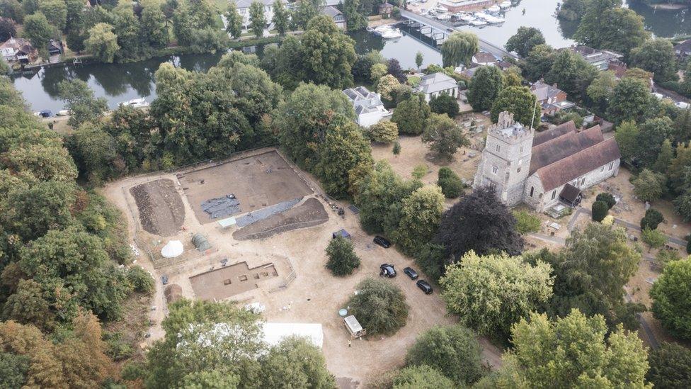 Aerial view of monastery