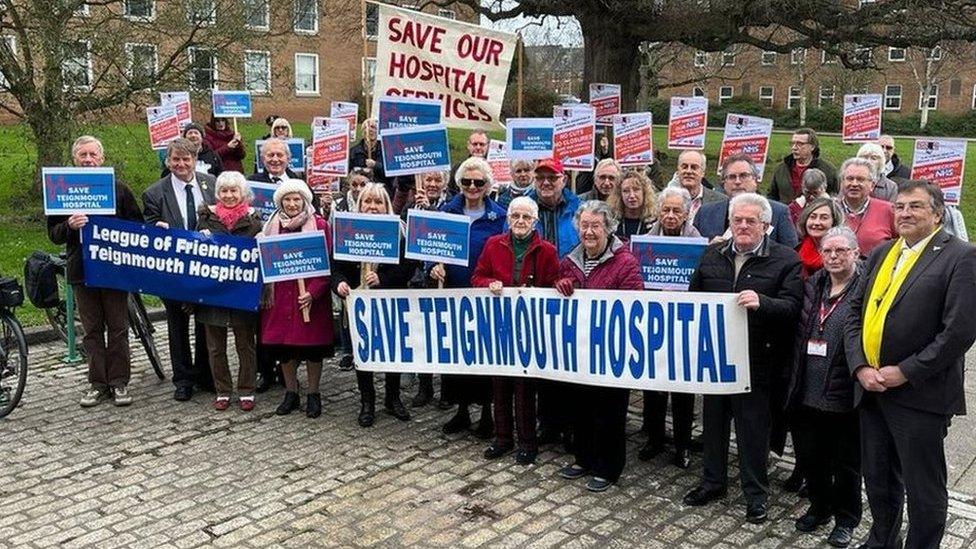 Protesters outside Devon County Council