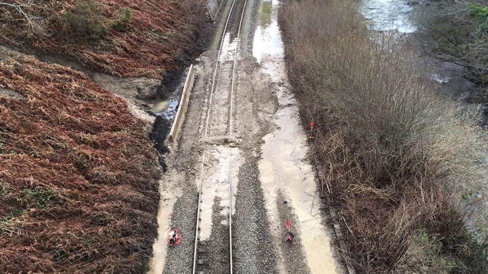 Some of the debris had been cleared on Monday