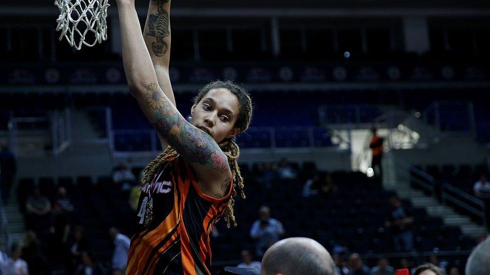 Britney Griner during a Euroleague game