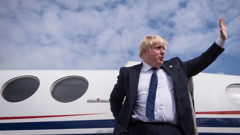 Boris Johnson at East Midlands Airport