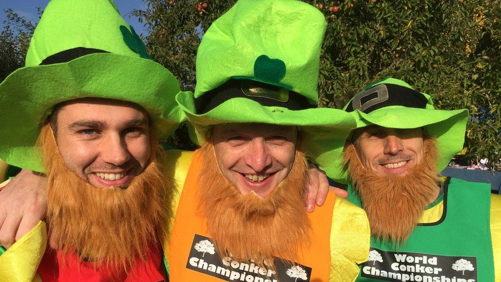 Competitors in leprechaun fancy dress