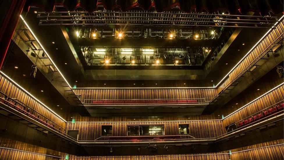 Inside one of two theatre spaces in the Pontio building