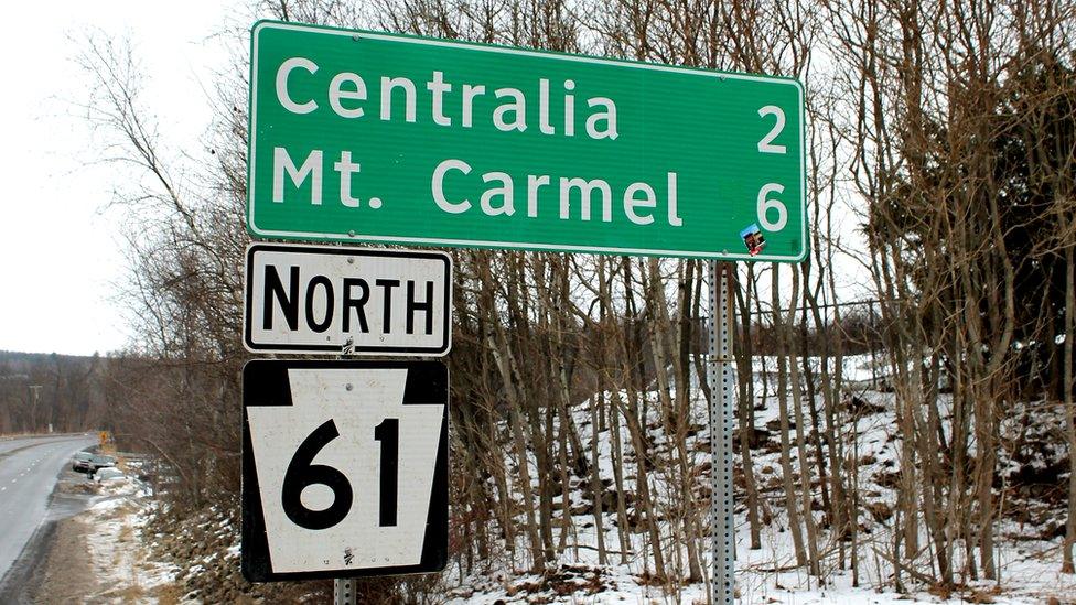 Centralia road sign