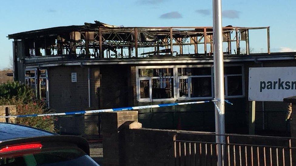 The remains of a building at Paradykes Primary