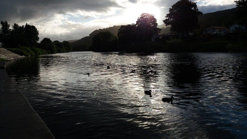 Carl Morgan caught the Monmouthshire sunrise as ducks paddle on the River Wye as it flows through Monmouth