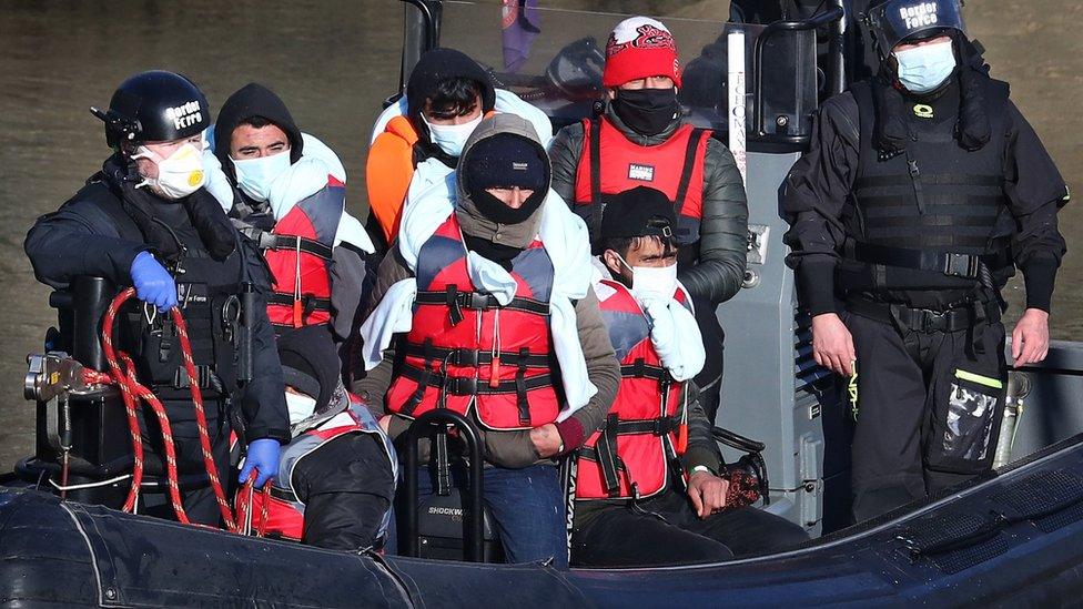 Migrants arriving at Dover