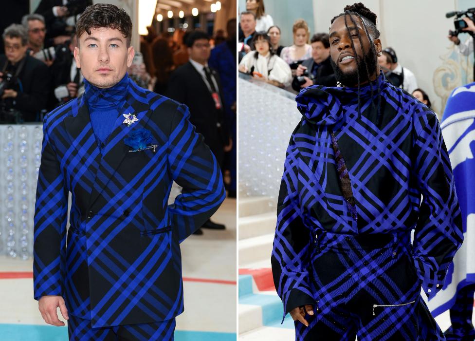 Barry Keoghan and Burna Boy attend The 2023 Met Gala Celebrating "Karl Lagerfeld: A Line Of Beauty" at The Metropolitan Museum of Art on May 01, 2023 in New York City