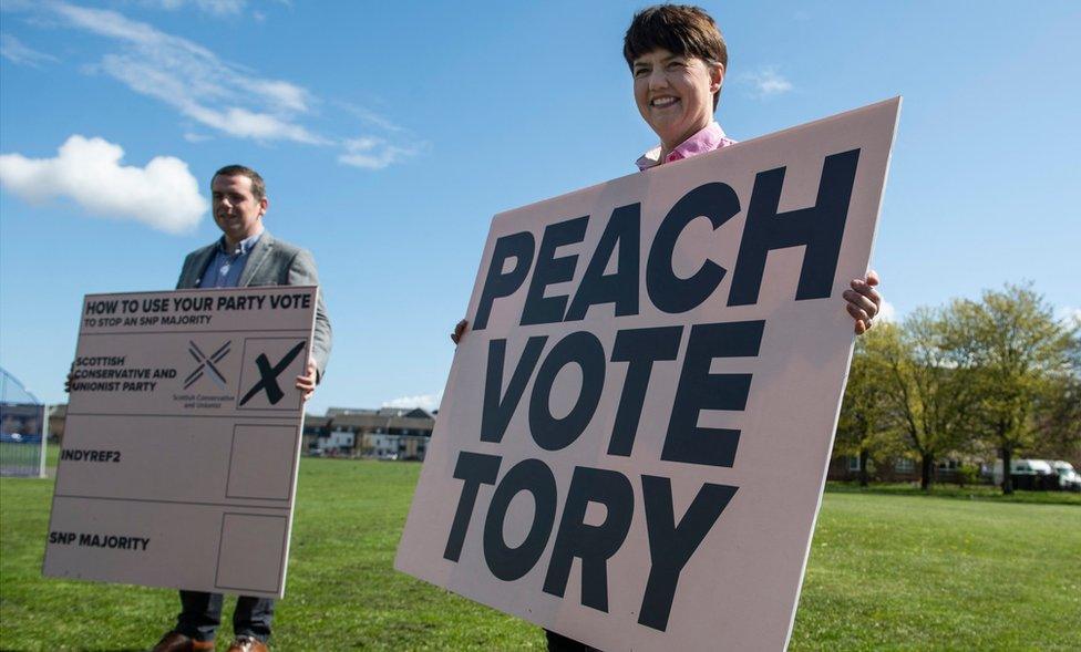 Scottish Conservative leader Douglas Ross campaigned with Ruth Davidson in Edinburgh