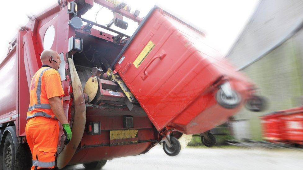 Refuse worker stock image