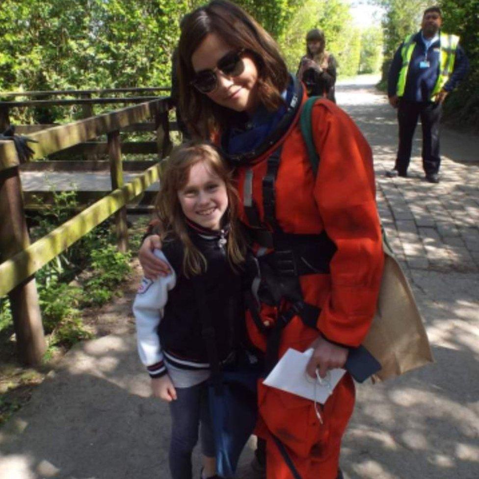 Lily Connors as a child with Jenna Coleman