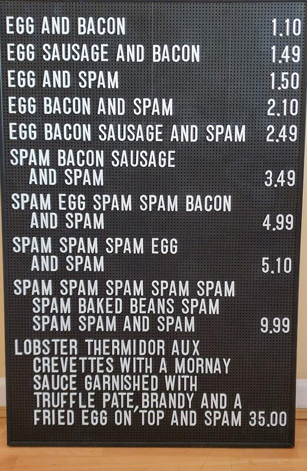 Spam menu