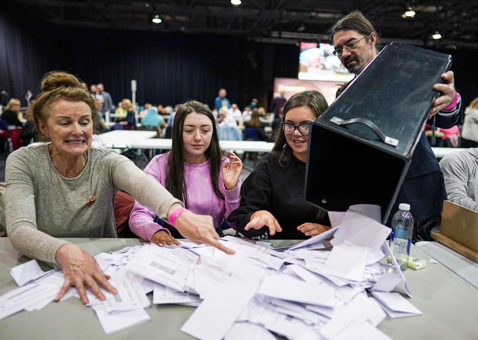 Vote counting in Glasgow