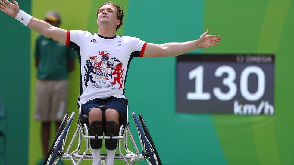 Gordon Reid celebrating winning gold in Rio