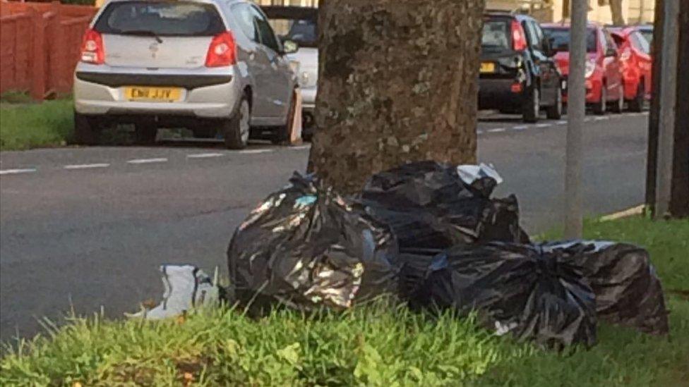 Rubbish on Bridgend street