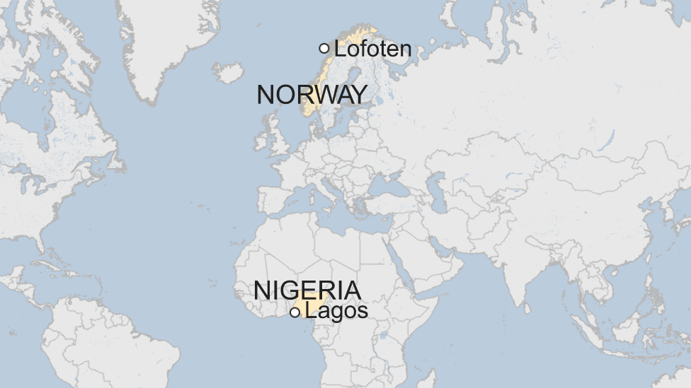 map of nigeria and norway