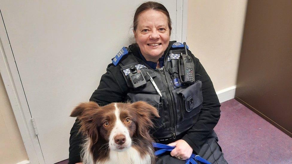 PCSO Arlene Ormston with Bea the dog