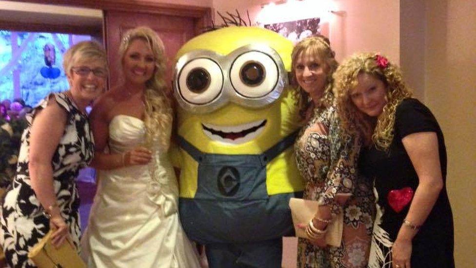 Bridal party with a Minion