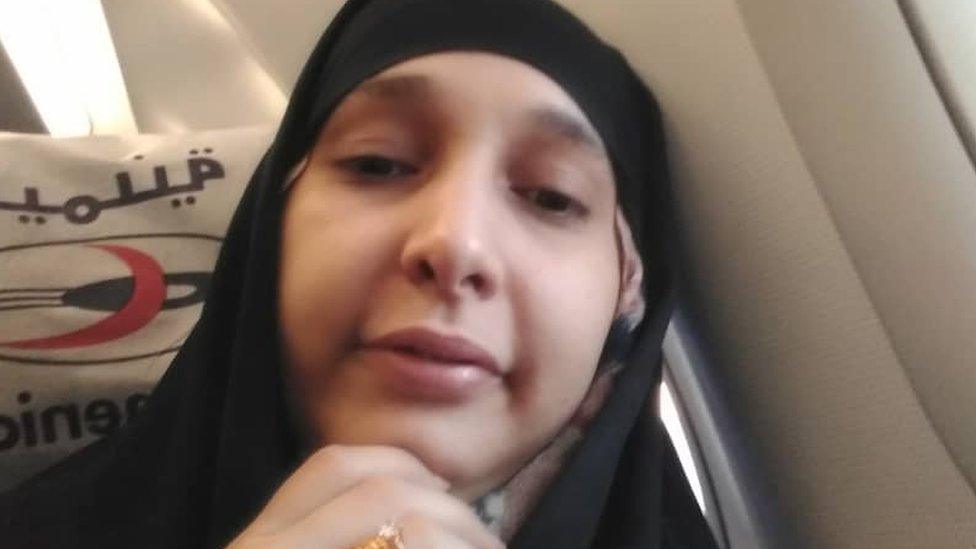 Safia Saleh on the flight to Cairo