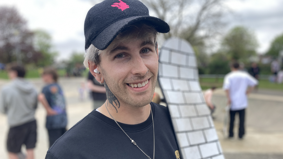 Dan Webz at the skatepark in Leiston, Suffolk