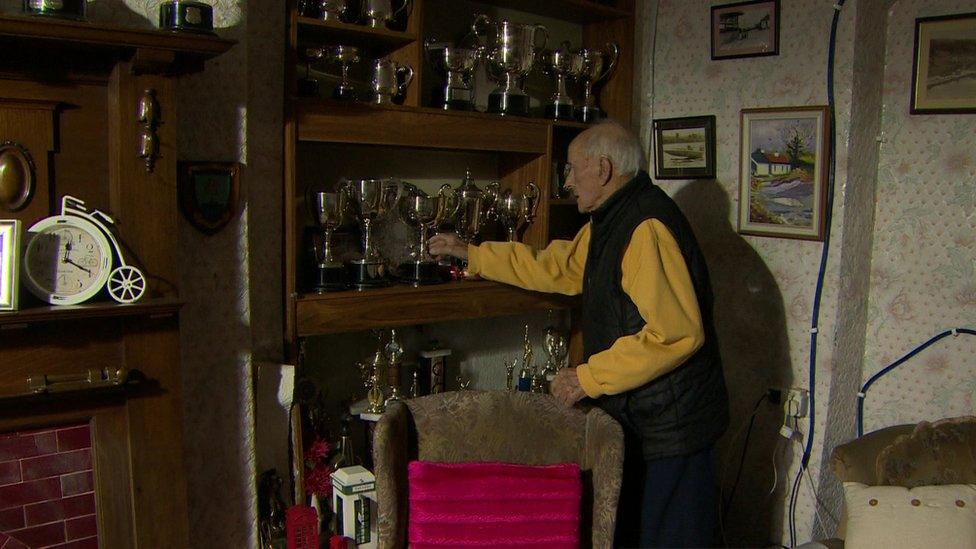 Pat Gillespie with his trophies