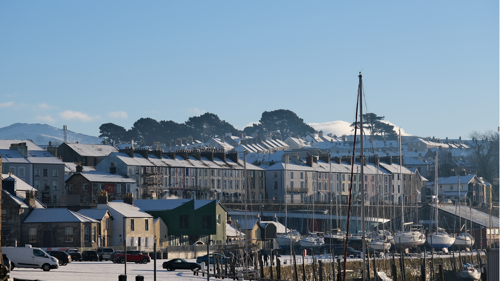 Caernarfon in snow