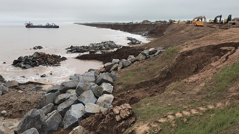 Work on sea defences