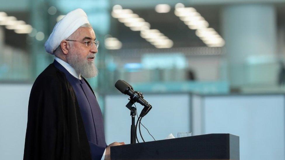 Rouhani speaks at a cermeony