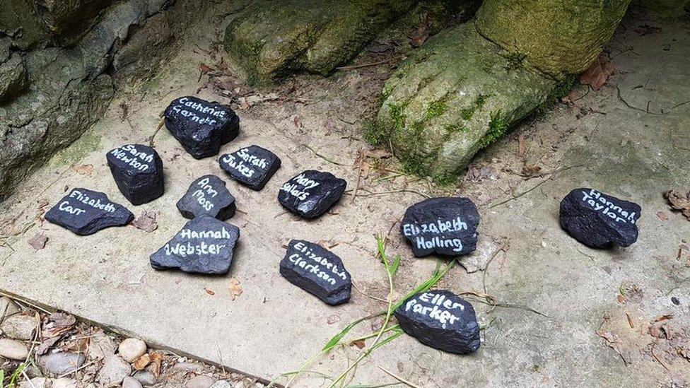 Stones with names of victims