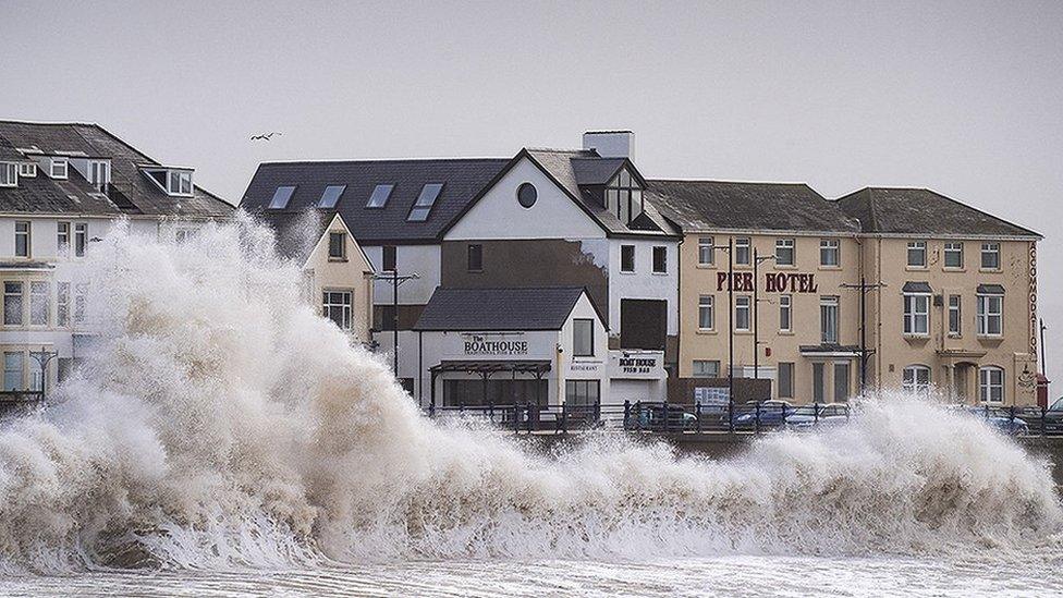 Storm on seafront