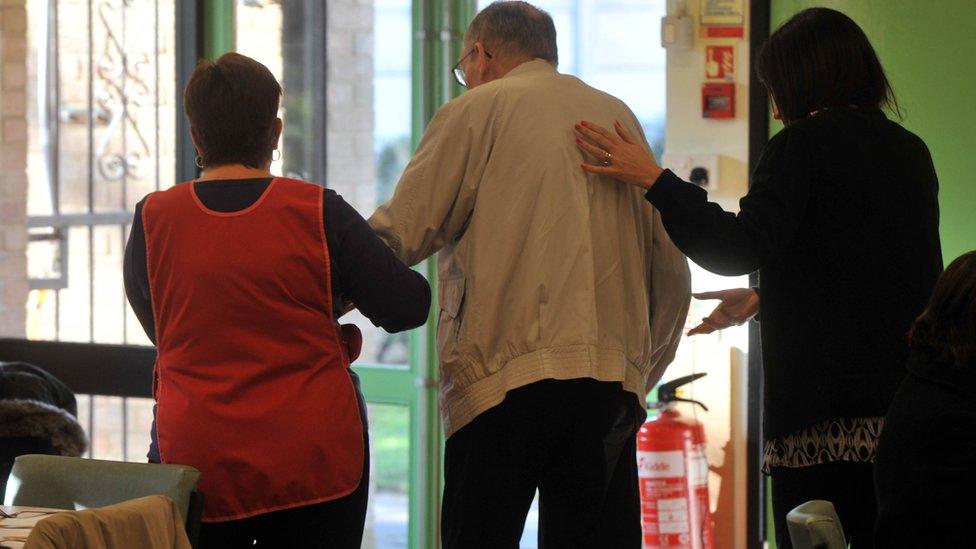 Elderly people at the Douglas Tilbe House day centre in Welwyn Garden Centre, Hertfordshire. It is run by Age UK for the council